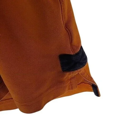 Orvis Mens Orange Polo Shirt W/ Black Patches Made In Peru L-T - Picture 6 of 9